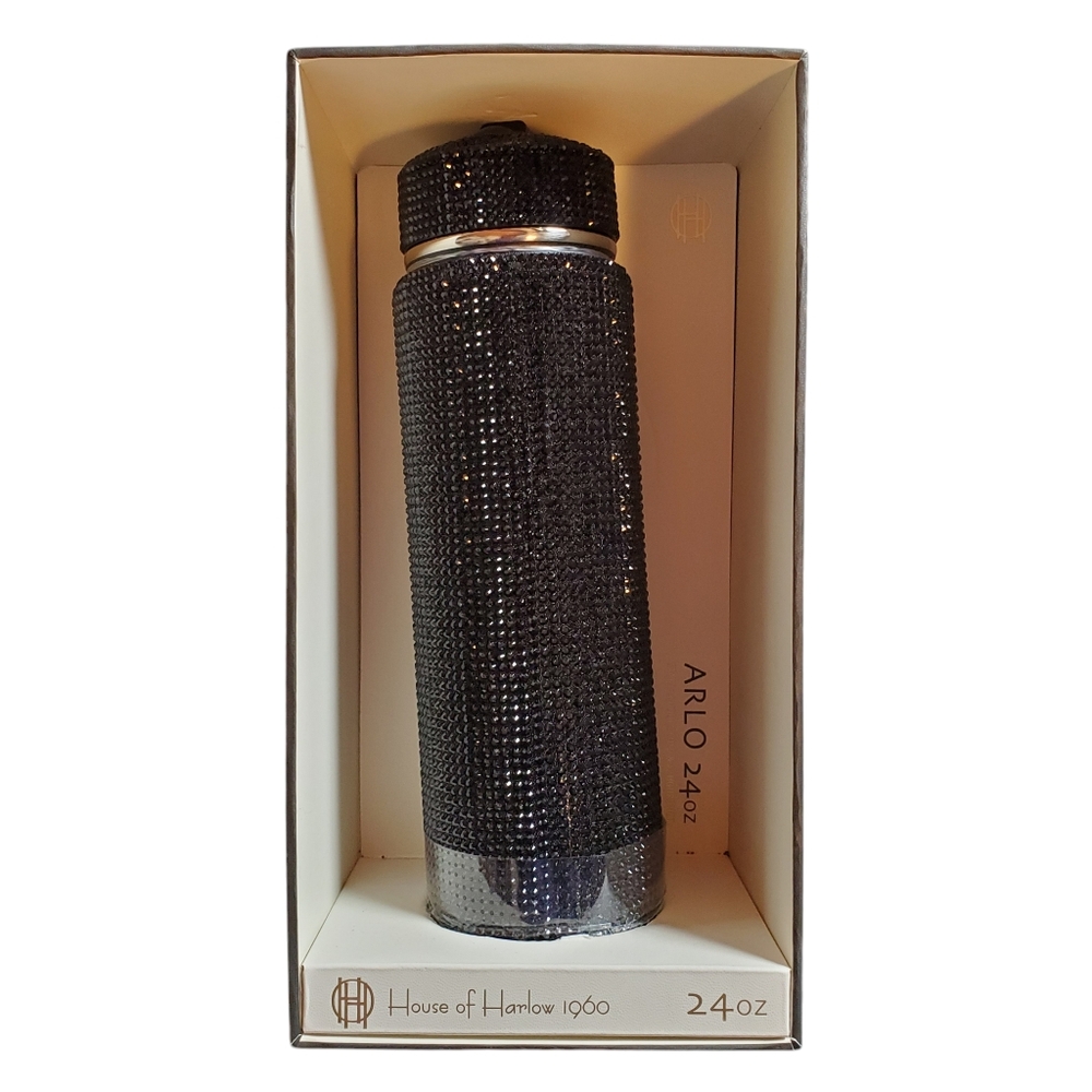 NIB RARE Black Rhinestone House of Harlow Arlo 24oz Tumbler